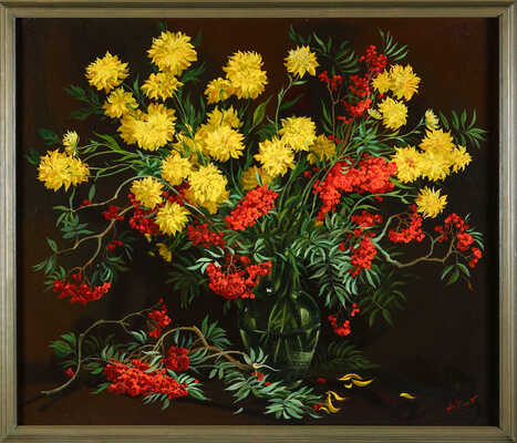 Кочетова Наталья Вениаминовна. Букет с золотым шаром  